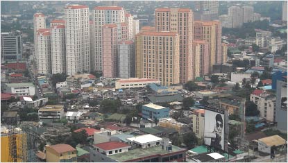 Manila high risers on the edge of Edsa ring road